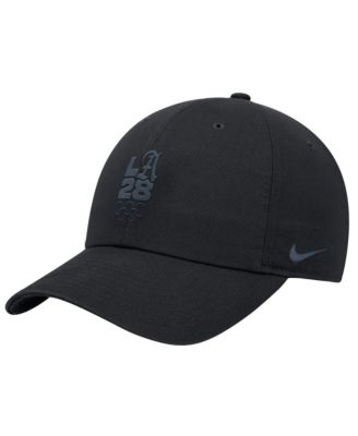 Nike Big Boys and Girls Black LA28 Summer Olympics Script Club Adjustable Hat