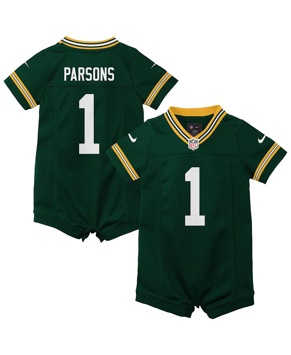 Nike Ромпер-джерси Micah Parsons Green Green Bay Packers для мальчиков и девочек