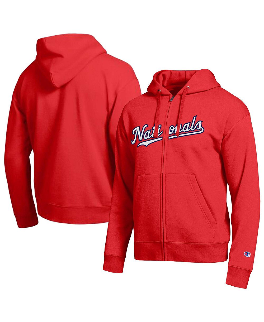 Мужское худи на молнии Champion Men's Washington Nationals Red All-Star Wordmark