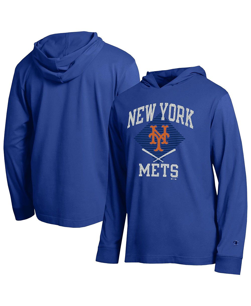 Champion Men's Royal New York Mets Cooperstown Hooded Long-Sleeve T-Shirt