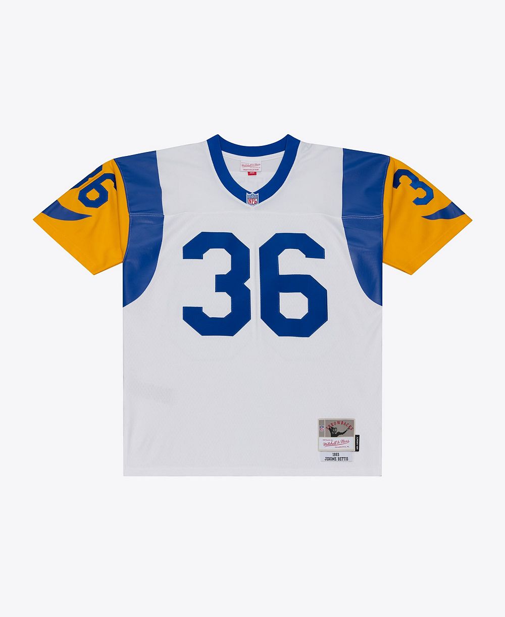 Mitchell & Ness Мужская реплика джерси Jerome Bettis White Los Angeles Rams Retired Legacy