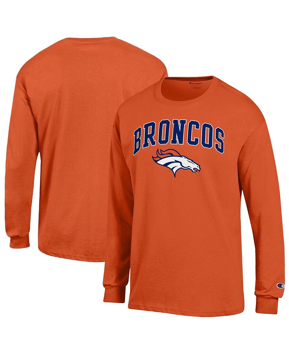 Champion Men's Orange Denver Broncos Arch Over Logo Long Sleeve T-Shirt