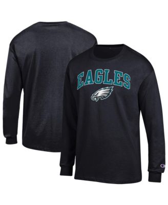 Мужская футболка Champion Black Philadelphia Eagles Arch Over Logo Long sleeves