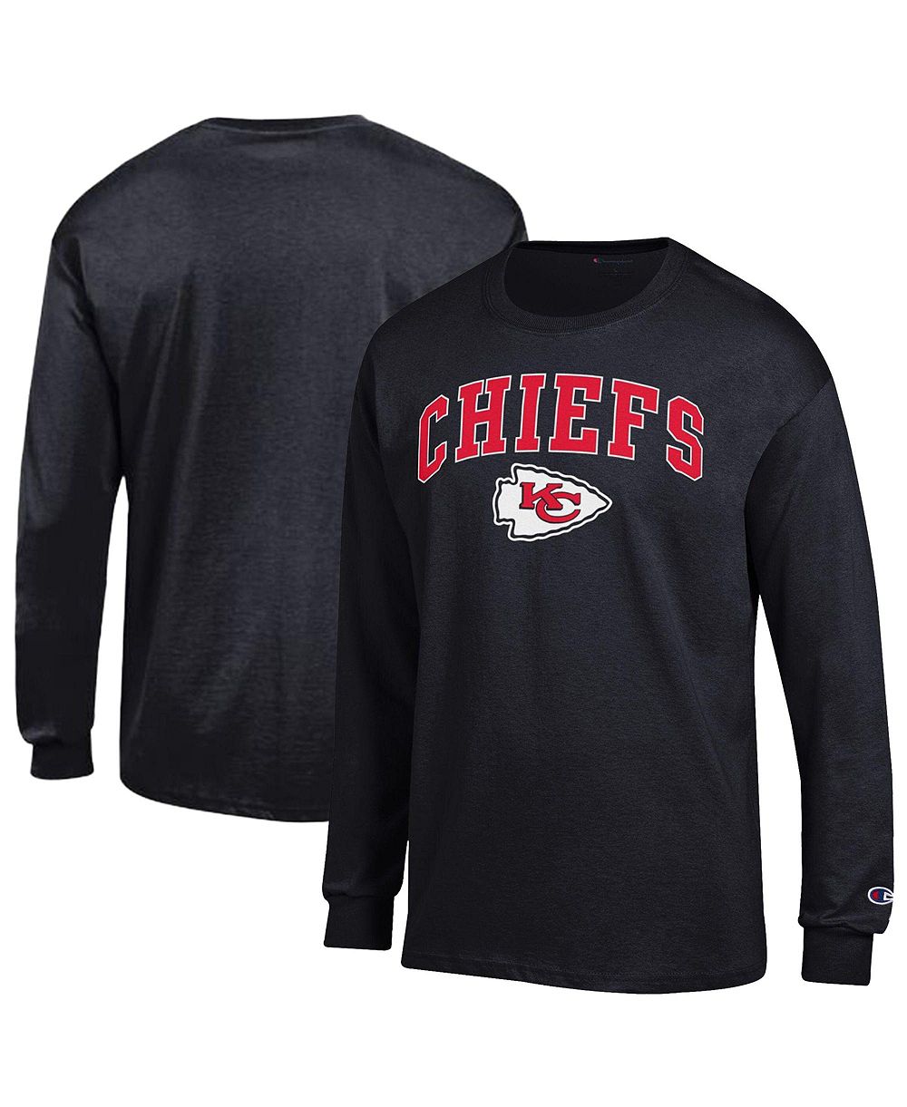 Champion Men's Black Kansas City Chiefs Arch Over Logo Long Sleeve T-Shirt