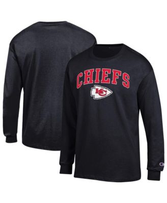 Champion Men's Black Kansas City Chiefs Arch Over Logo Long Sleeve T-Shirt