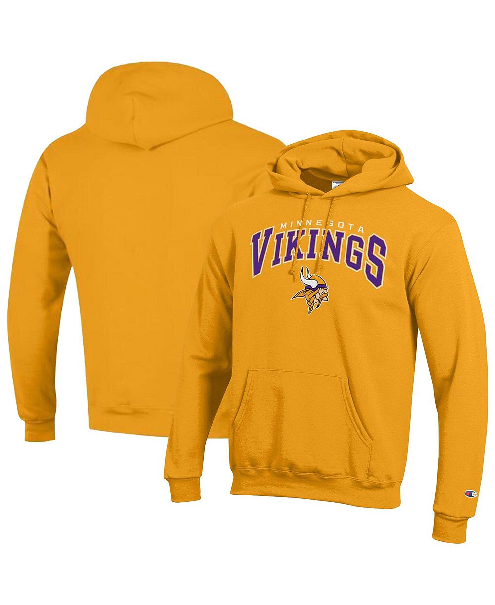 Champion Men's Gold Minnesota Vikings Power Blend Arch over Logo Hoodie