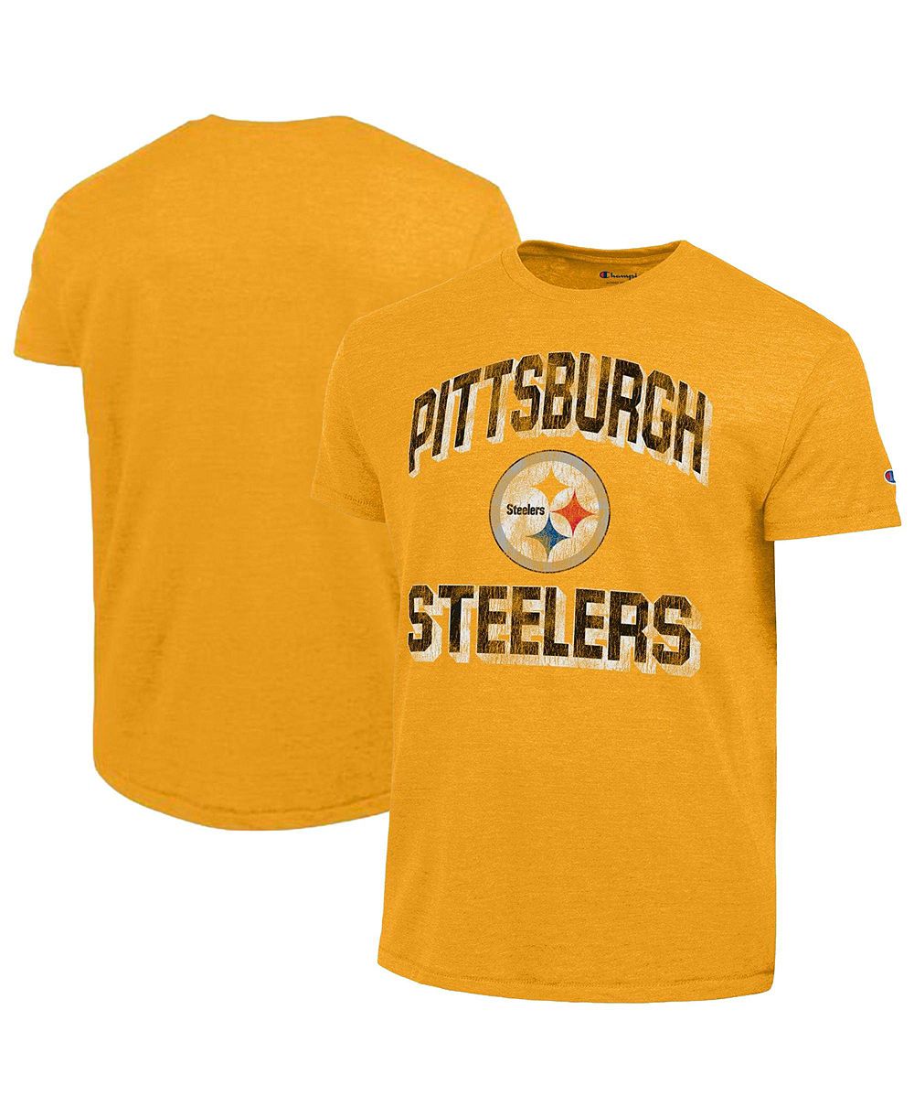 Мужская футболка Champion Heather Gold Pittsburgh Steelers Ultimate Tri-Blend