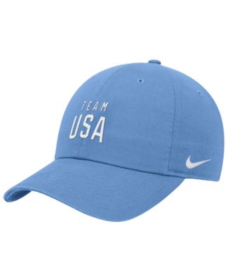 Мужская регулируемая кепка Nike Dri-FIT цвета Light Blue с логотипом Team USA Club, неструктурированная