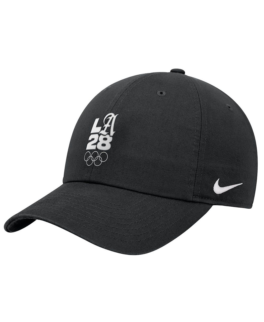 Nike Детская черная регулируемая шапка LA28 Summer Olympics Club
