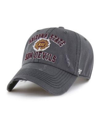 Мужская и женская кепка '47 Brand Charcoal Arizona State Sun Devils Well-Worn Seymore Clean Up Adjustable
