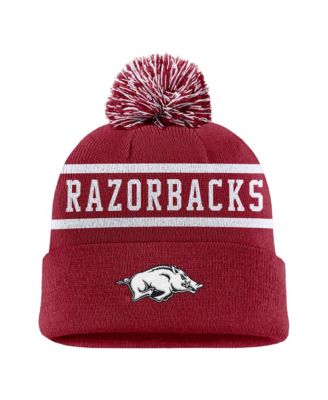 Nike Men's Cardinal Arkansas Razorbacks Peak Cuffed Knit Hat with Pom