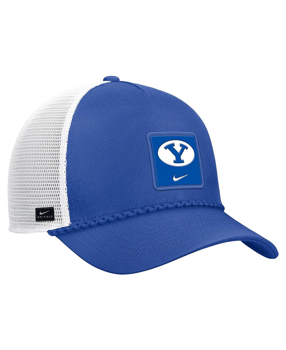 Мужская кепка Nike Royal BYU Cougars 2026 On-Field Rope Adjustable Trucker Hat