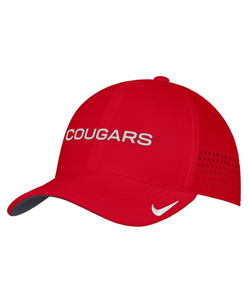 Nike мужская кепка Red Houston Cougars 2026 On-Field AeroBill SwooshFlex Dri-FIT