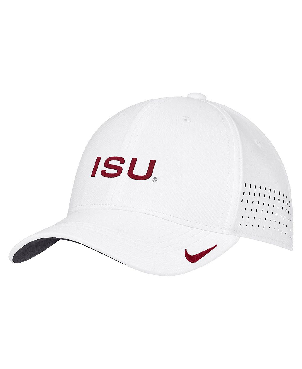 Nike мужская кепка Iowa State Cyclones 2026 On-Field AeroBill SwooshFlex Dri-FIT белого цвета