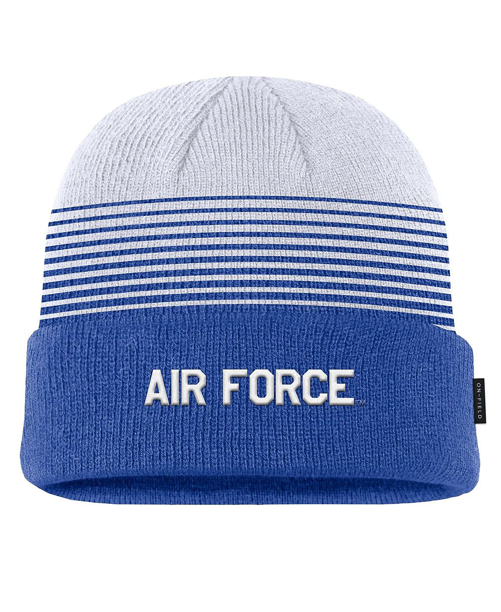 Мужская трикотетная шапка Nike Royal/White Air Force Falcons 2026 On-Field Gradient Terra Cuffed Knit Hat