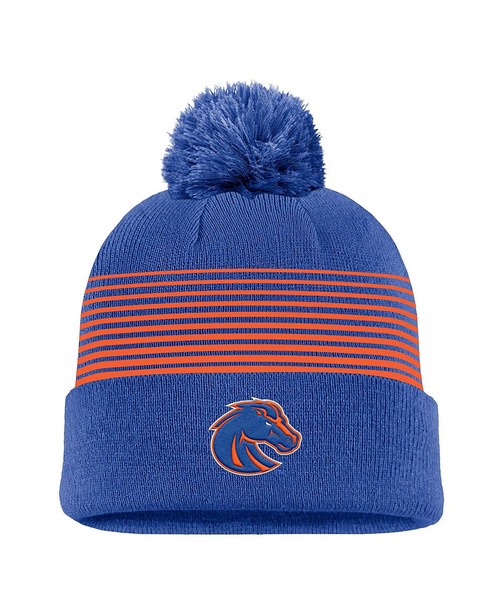 Nike мужская вязаная шапка с помпоном Peak Cuffed 2026 Boise State Broncos королевского цвета