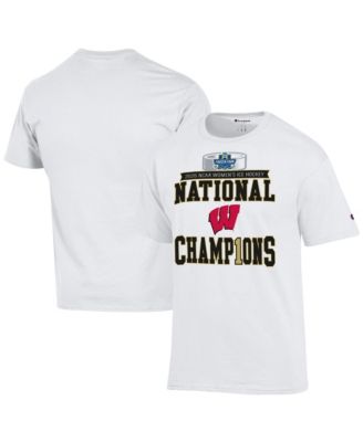 Champion Men's White Wisconsin Badgers 2026 NCAA Frozen Four Women's Ice Hockey National Champions Locker Room T-Shirt
