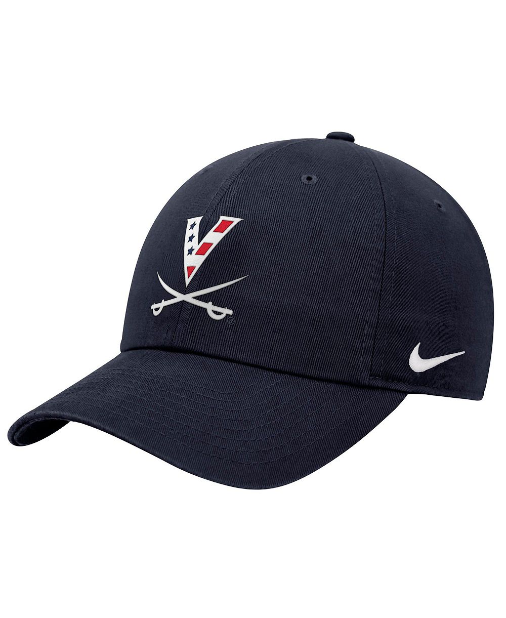 Nike мужская и женская регулируемая кепка Navy Virginia Cavaliers Red White And Hoos Club