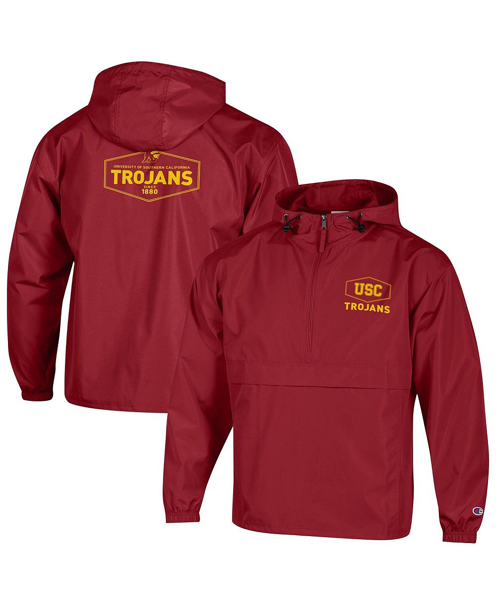 Champion Men's Cardinal USC Trojans Delay Packable Half-Zip Jacket