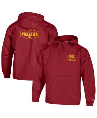 Champion Men's Cardinal USC Trojans Delay Packable Half-Zip Jacket
