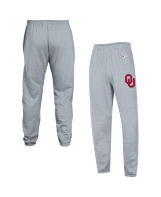 Champion Men's Heather Gray Oklahoma Sooners Powerblend Banded Fleece Sweatpants