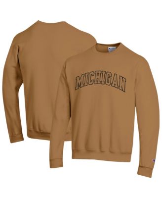Champion Men's Brown Michigan Wolverines Latte Fleece Sweatshirt