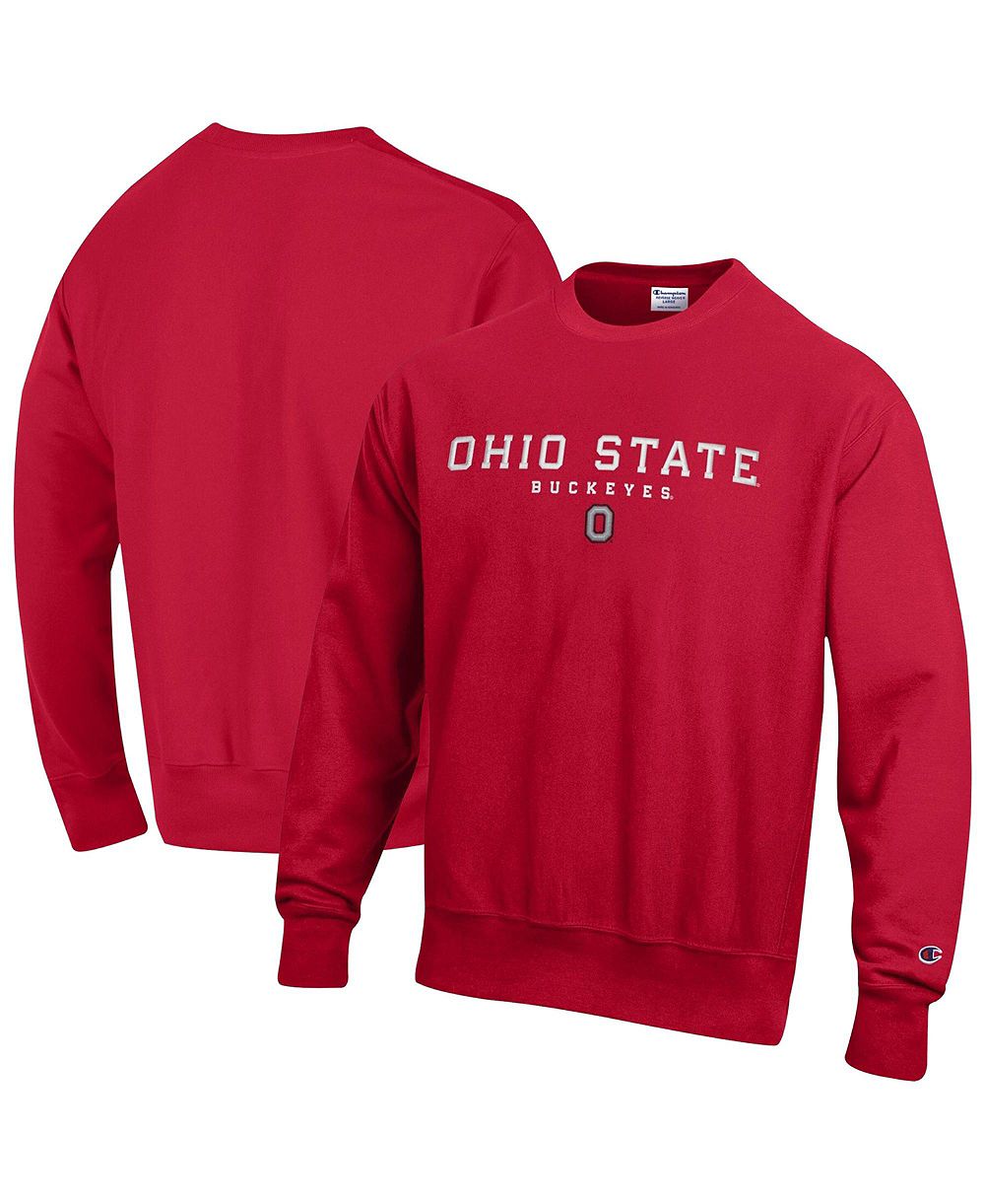 Мужское свитшот Champion Scarlet Ohio State Buckeyes Relentless Reverse Weave