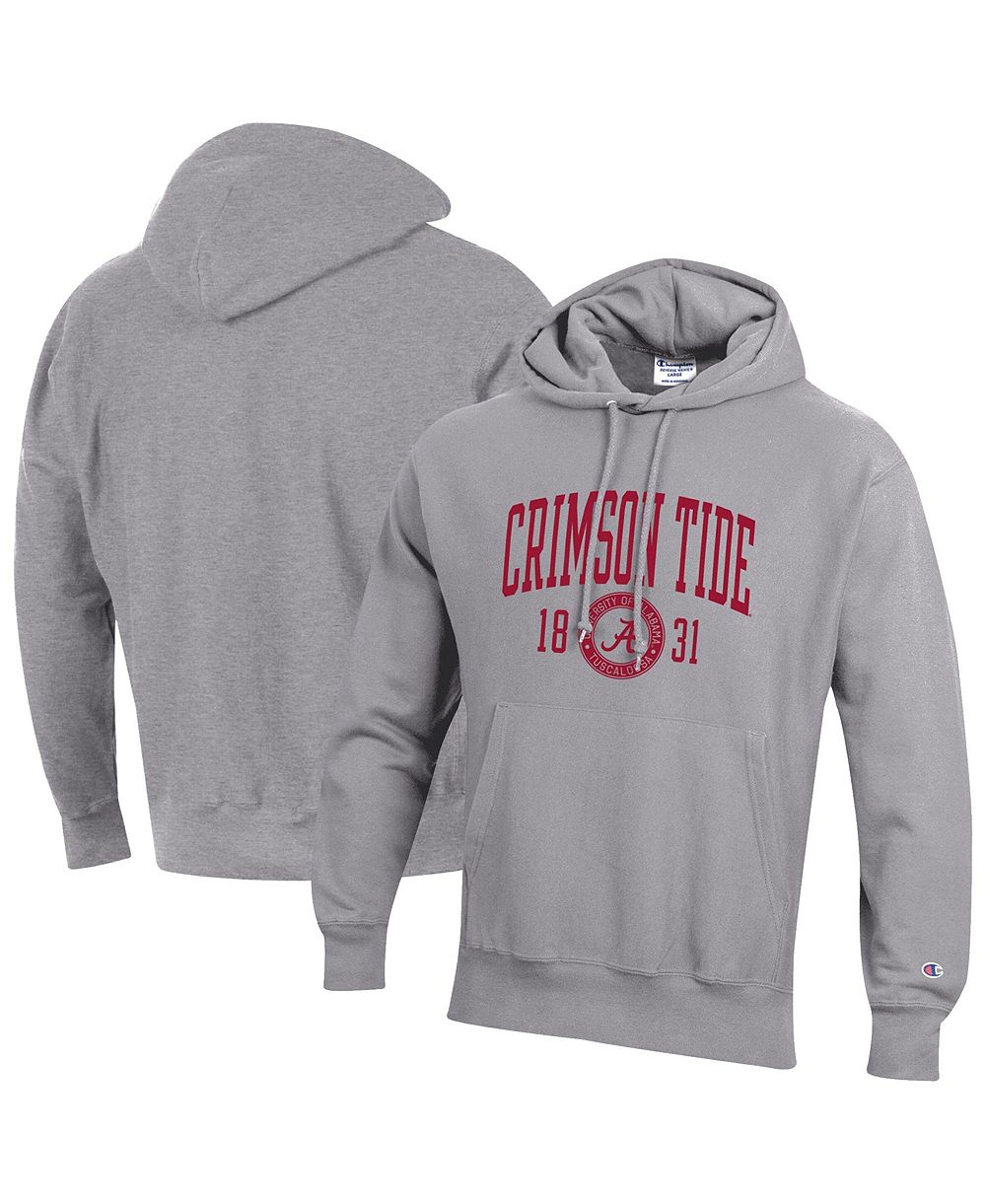 Мужское худи Champion Heather Gray Alabama Crimson Tide Established Reverse Weave