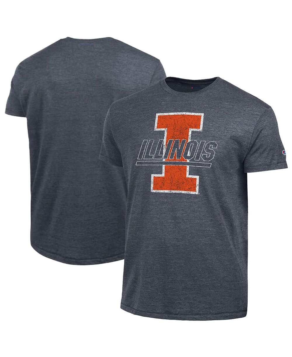Мужская футболка Champion Illinois Fighting Illini Vintage Triumph Tri-Blend Navy