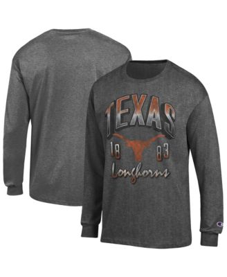 Champion Мужская футболка Long-Sleeve Heather Charcoal Texas Longhorns