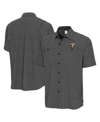 Мужская черная рубашка Antigua New Orleans Saints Mosaic Button-Up