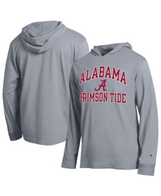 Champion Men's Heather Gray Alabama Crimson Tide High Motor All-Star Long Sleeve Hooded T-Shirt
