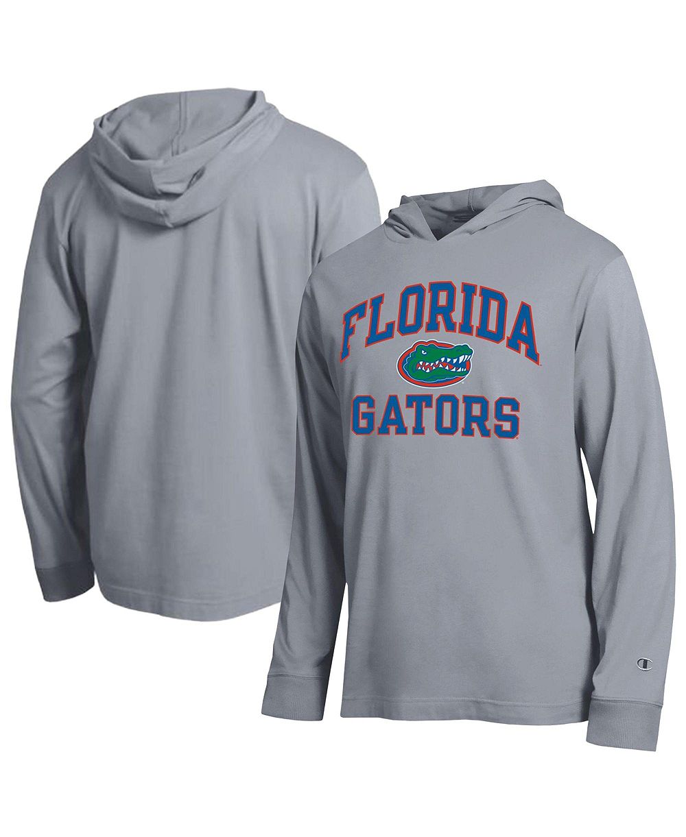 Мужская толстовка Champion Heather Gray Florida Gators High Motor All-Star Long sleeves Hooded T-Shirt