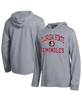 Champion Men's Heather Gray Florida State Seminoles High Motor All-Star Long Sleeve Hooded T-Shirt