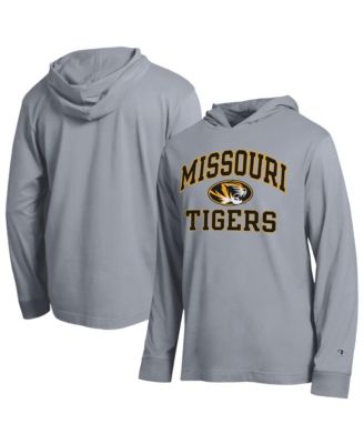 Champion Men's Heather Gray Missouri Tigers High Motor All-Star Long Sleeve Hooded T-Shirt