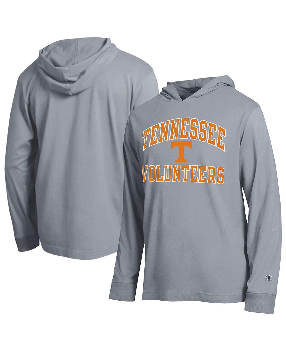 Мужская футболка Champion с длинным рукавом и капюшоном в серых цветах Tennessee Volunteers