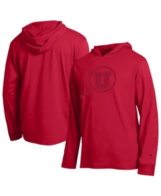 Champion Men's Red Utah Utes Tonal All-Star Long Sleeve Hooded T-Shirt