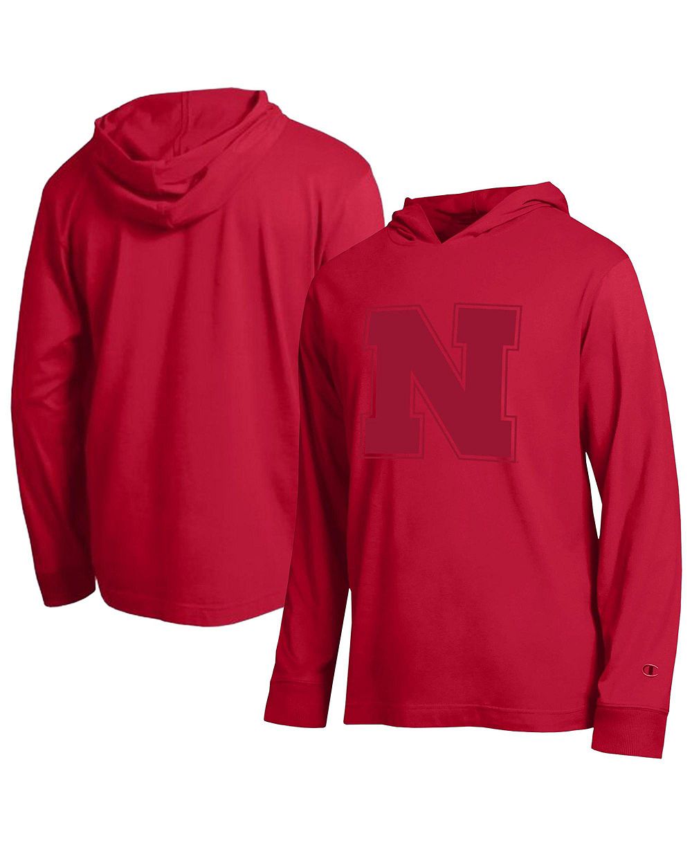 Champion Men's Scarlet Nebraska Huskers Tonal All-Star Long Sleeve Hooded T-Shirt