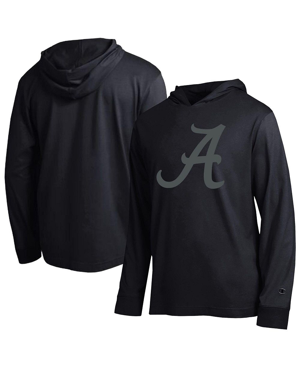 Мужская черная футболка Champion с длинным рукавом и капюшоном Alabama Crimson Tide