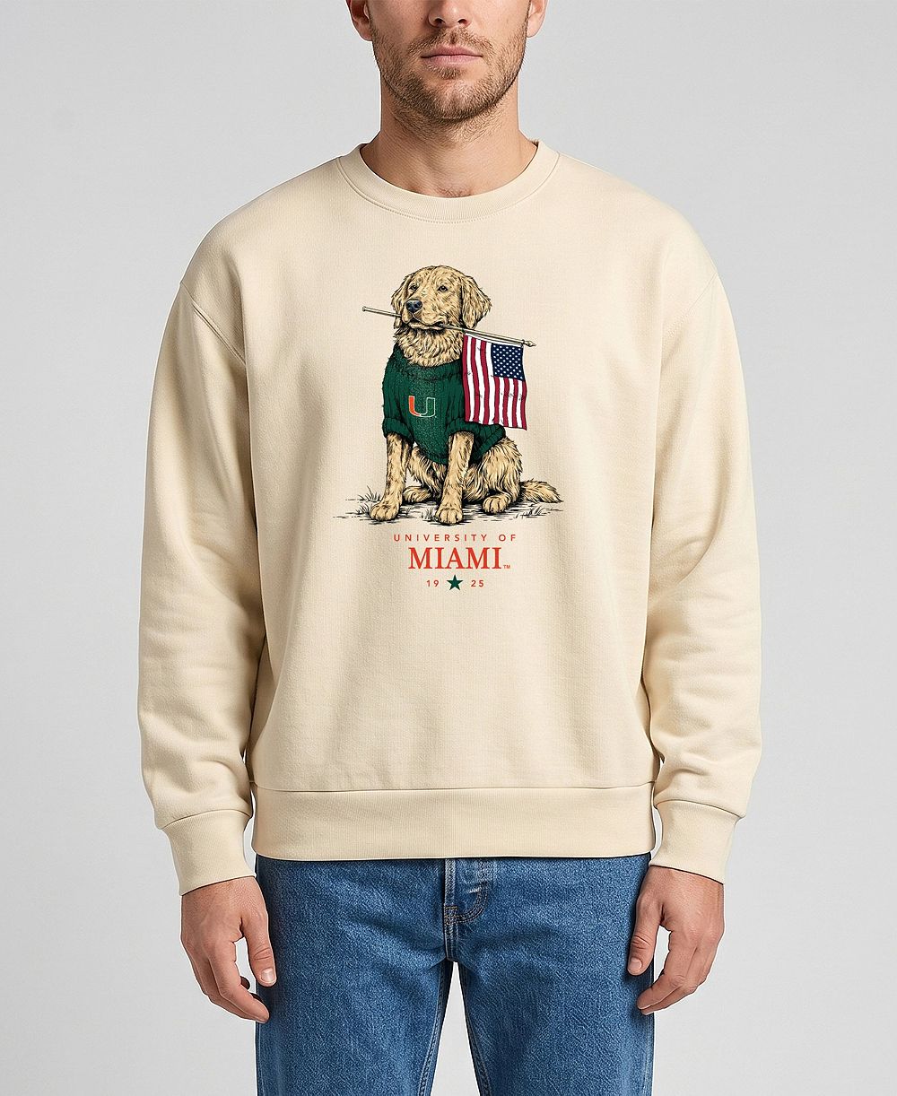 Uscape Apparel Мужской и Женский премиум джемпер Miami Hurricanes Americana Good Boy в кремовом цвете