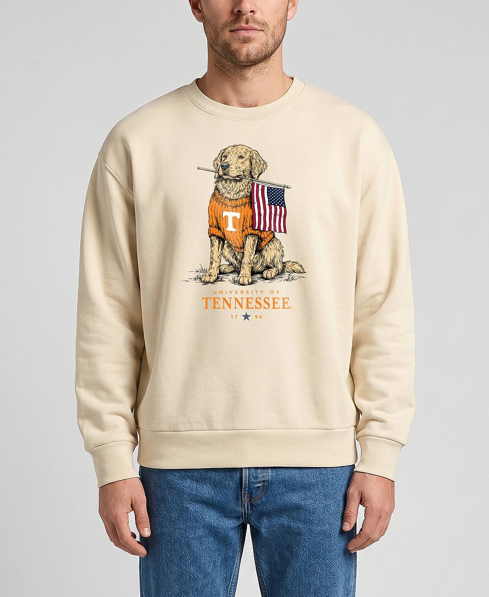Uscape Apparel Свитшот премиум-класса Ribbed, кремовый, для мужчин и женщин, Tennessee Volunteers