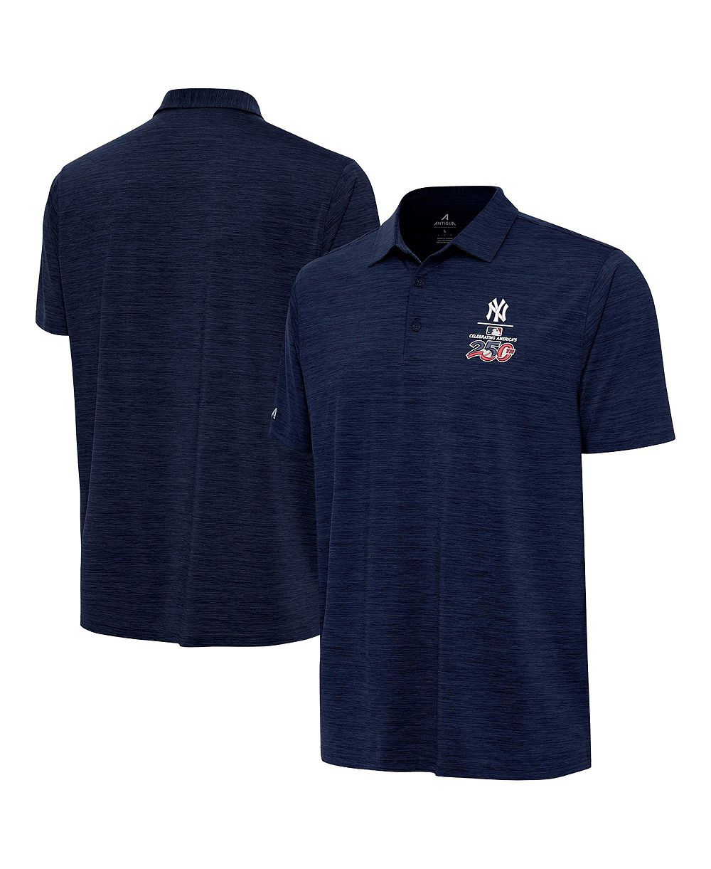 Antigua Men's Heather Navy New York Yankees Celebrating America's 250th Layout Polo Shirt