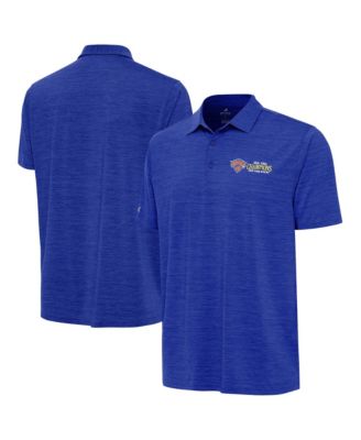 Поло рубашка Antigua Men's Heather Blue New York Knicks 2026 NBA Finals Champions Secondary Layout
