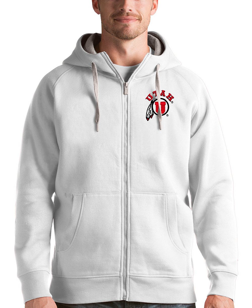 Мужской худи Antigua White Utah Utes Victory Full-Zip