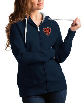 Antigua Женское худи с вышивкой Chicago Bears Bear Head Victory на молнии