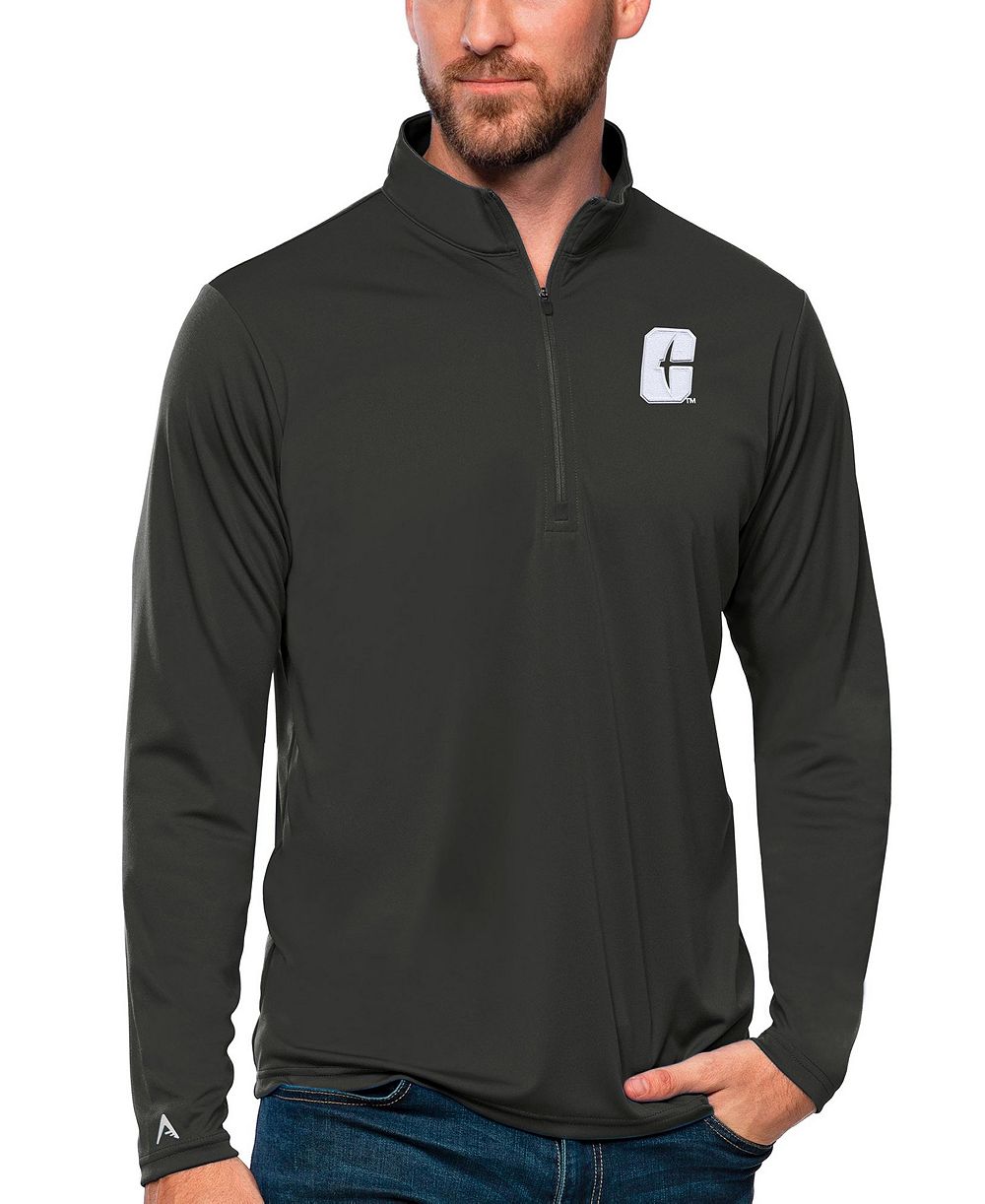 Мужская толстовка на молнии Antigua Charcoal Charlotte 49ers Tribute Quarter-Zip