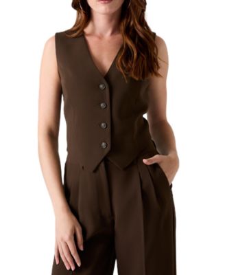 GUESS Женский жилет Theoline Perfect Tailored с V-образным вырезом и пуговицами