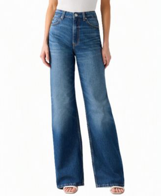 Женские джинсы с высокой талией и широкими штанинами GUESS