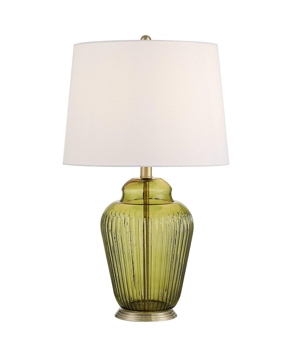 Настольная лампа 360 Lighting Grimmia 24" Moss Green Glass с коричневым диммером