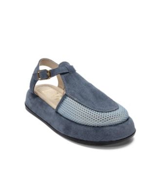Denim blue suede